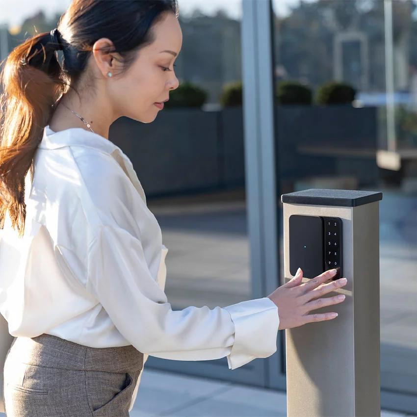 Keypad reader at a gate