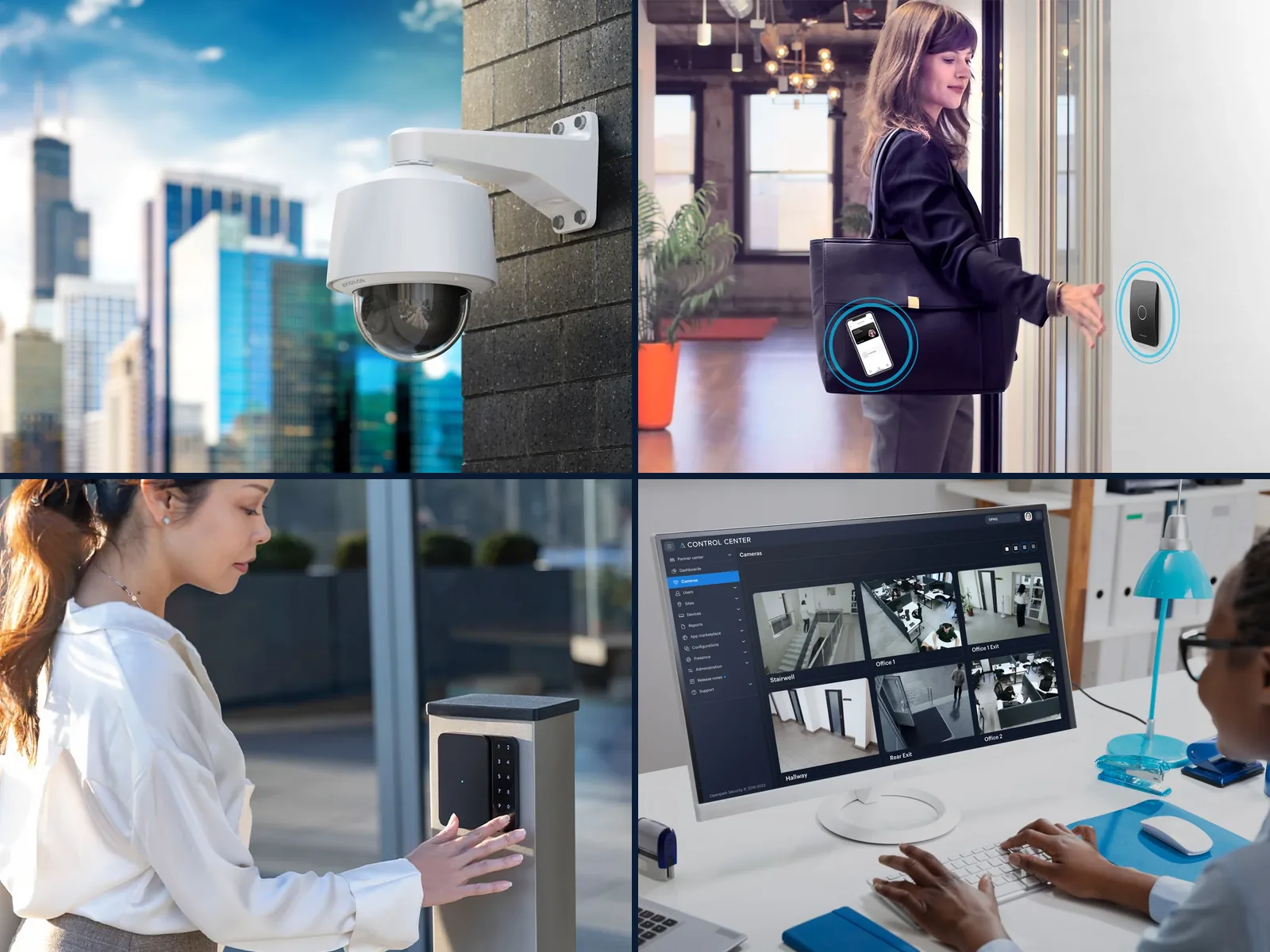 Security integration: cameras, access control, gates and monitoring