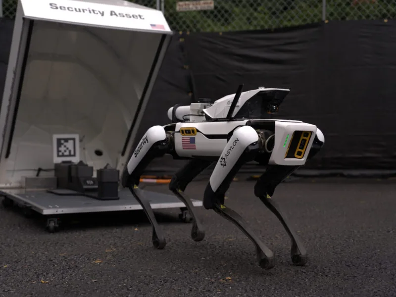 DroneDog leaving its DogHouse dock