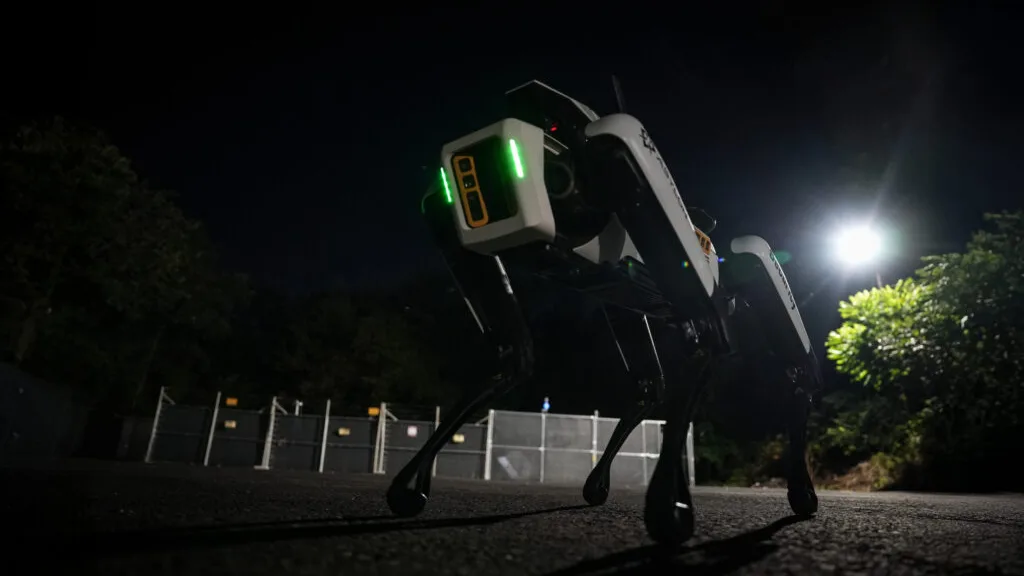 DroneDog on night patrol
